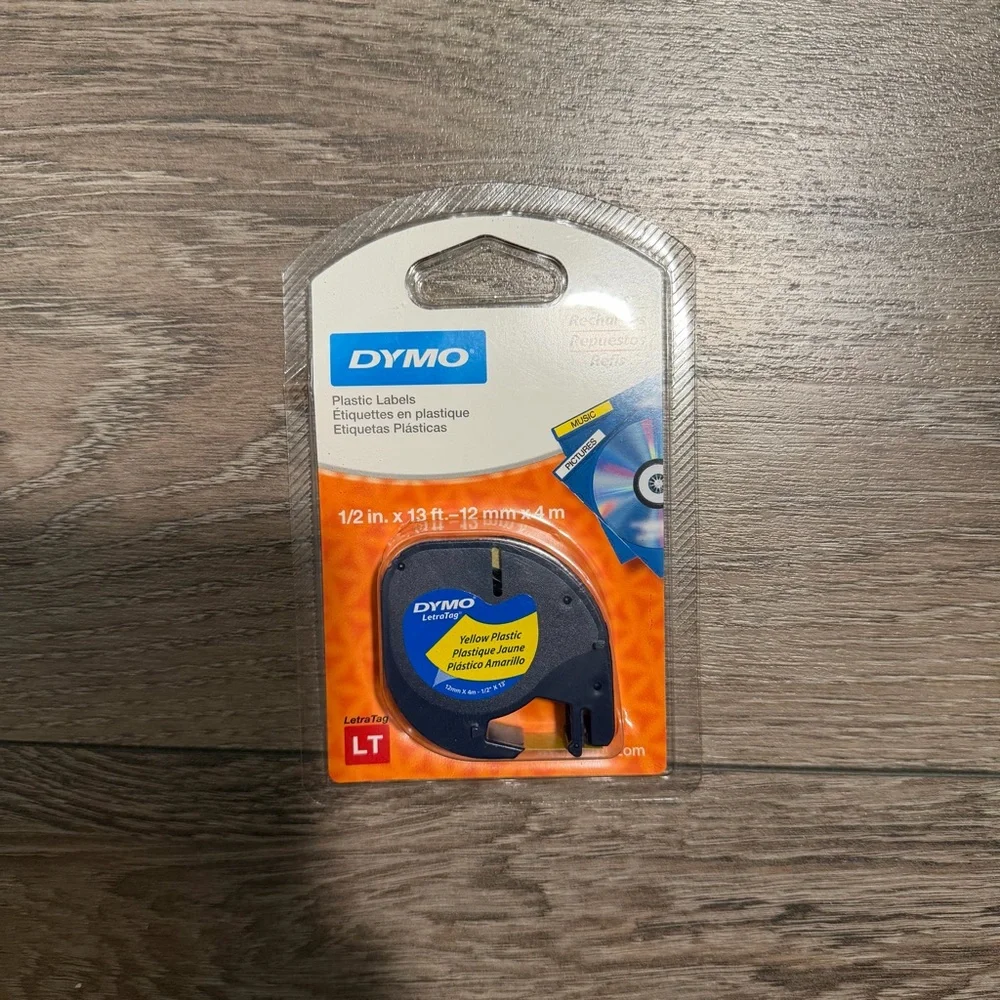 DYMO LetraTag Plastic Label Tape Cassette 1/2
